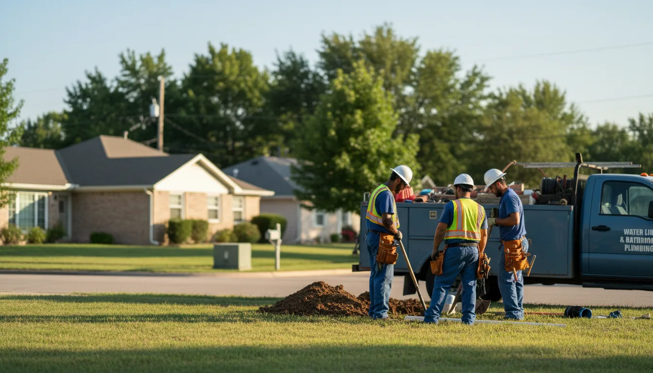 Residential water line and bathroom plumbing service in Barton, OH